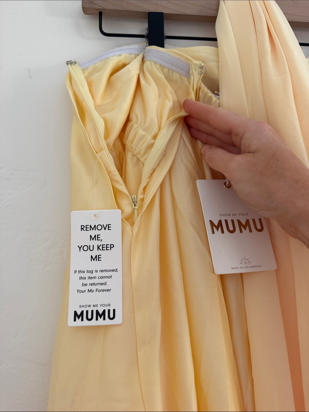 Show Me Your Mumu Strapless Yellow Bridesmaids Dress with neck scarf - Picture 5 of 11